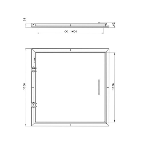 Capac ACO Access Cover Cellar din otel zincat, pentru interior, dimensiune utila 600x600mm, inaltime 48mm