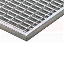 Ștergător de picioare ACO Self Vario, cu tavă din beton cu polimeri și grătar metalic cu bare V, 600mm x 400mm