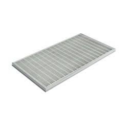 Ștergător de picioare încastrabil ACO Self Vario, cu ramă din aluminiu și grătar profilat longitudinal, 750x500x30mm