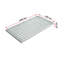 Ștergător de picioare încastrabil ACO Self Vario, cu ramă din aluminiu și grătar rețea V, 1000x500x30mm