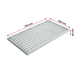 Ștergător de picioare încastrabil ACO Self Vario, cu ramă din aluminiu și grătar rețea V, 750x500x30mm