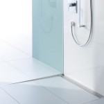 Profil din inox pentru compensare pantă duș, ACO ShowerStep, stanga, lungime 1490mm, înălțime 12.5mm, finisaj mat