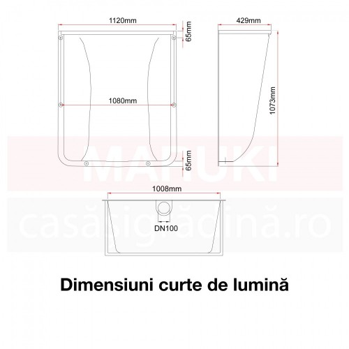 Curte de lumină ACO Therm 1000 x 1300 x 400 mm cu sifon și kit de montaj inclus, cod 35603 Curte de lumină ACO Therm 1000 x 1300 x 400 mm cu sifon și kit de montaj inclus, cod 35603