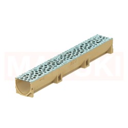 Rigola ACO Self Euroline din beton cu polimeri, grătar tip Voronoi din fontă culoare Perle, lungime 100cm