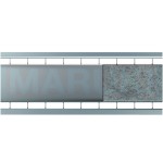 Rigola ACO Self Euroline din beton cu polimeri, gratar cu fanta dubla din inox, detaliu piatra, lungime 100cm