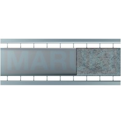 Rigola ACO Self Euroline din beton cu polimeri, grătar cu fantă dublă din inox, detaliu piatră, lungime 100cm