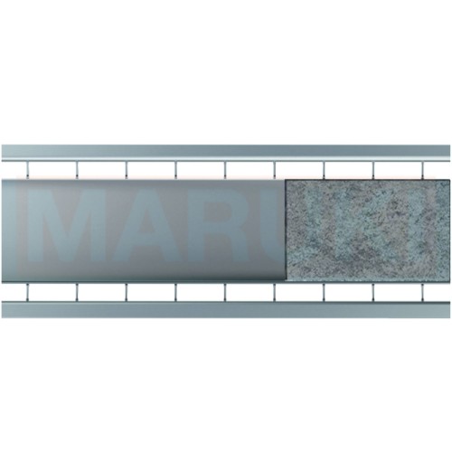 Rigola ACO Self Euroline din beton cu polimeri, gratar cu fanta dubla din inox, detaliu piatra, lungime 100cm, DN100