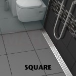 Rigolă de duș din inox ACO ShowerDrain C  cu flanșă orizontală, grătar Square, lungime 885mm, h=69mm