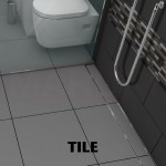 Rigolă de duș din inox ACO ShowerDrain C  cu flanșă perete, grătar Tile, lungime 885mm, h=69mm