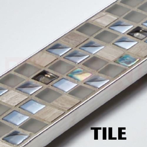 Rigola de dus din inox ACO ShowerDrain C cu flansa orizontala, gratar Tile, lungime 585mm, h=92mm