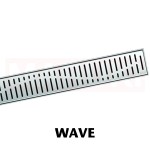 Rigola de dus din inox ACO ShowerDrain C  cu flansa perete, gratar Wave, lungime 585mm, h=92mm