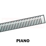 Rigola de dus din inox ACO ShowerDrain M+ cu flansa perete, gratar Piano, lungime 700mm, h=69mm
