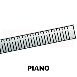 Rigola de dus din inox ACO ShowerDrain M+ cu flansa perete, gratar Piano, lungime 700mm, h=140mm