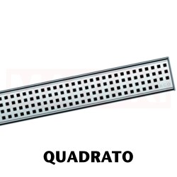 Rigola de dus din inox ACO ShowerDrain M+ cu flansa perete, gratar Quadrato, lungime 800mm, h=112mm