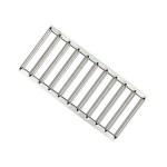 Set 11 rigole ACO Self Euroline din beton cu polimeri, grătar nervurat din inox, A15, L=11m, lxh=11.8x10cm si accesorii