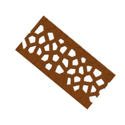 Set 10 rigole ACO Self Euroline din beton cu polimeri, grătar din fontă model Voronoi Corten, B125,L=10m, lxh=11.8x10cm si accesorii