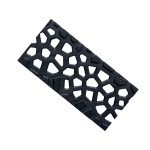 Set 4 rigole ACO Self Euroline din beton cu polimeri, grătar din fontă model Voronoi negru, B125, L=4m, lxh=11.8x10cm si accesorii