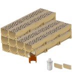 Set 10 rigole ACO Self Euroline din beton cu polimeri, grătar din fontă model Voronoi Citrine, B125,L=10m, lxh=11.8x10cm si accesorii