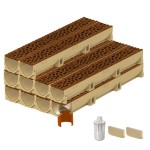 Set 10 rigole ACO Self Euroline din beton cu polimeri, grătar din fontă model Voronoi Corten, B125,L=10m, lxh=11.8x10cm si accesorii