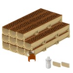 Set 11 rigole ACO Self Euroline din beton cu polimeri, grătar din fontă model Voronoi Corten, B125, L=11m, lxh=11.8x10cm si accesorii