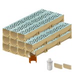 Set 11 rigole ACO Self Euroline din beton cu polimeri, grătar din fontă model Voronoi Perle, B125, L=11m, lxh=11.8x10cm si accesorii