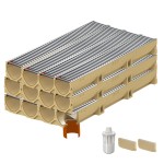 Set 12 rigole ACO Self Euroline din beton cu polimeri, grătar nervurat din inox, A15, L=12m, lxh=11.8x10cm si accesorii