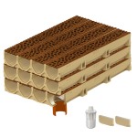 Set 12 rigole ACO Self Euroline din beton cu polimeri, grătar din fontă model Voronoi Corten, B125, L=12m, lxh=11.8x10cm si accesorii