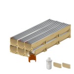 Set 6 rigole ACO Self Euroline din beton cu polimeri, grătar nervurat din inox, A15, L=6m, lxh=11.8x10cm si accesorii