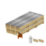 Set 6 rigole ACO Self Euroline din beton cu polimeri, grătar standard din otel zincat, A15, L=6m, lxh=11.8x10cm si accesorii