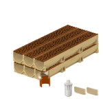 Set 6 rigole ACO Self Euroline din beton cu polimeri, grătar din fontă model Voronoi Corten, B125, L=6m, lxh=11.8x10cm si accesorii