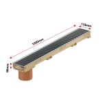 Set 5 rigole cu accesorii ACO Self Euroline 60 din beton cu polimeri, cu grătar retea A15 100 cm din otel zincat