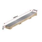 Set 11 rigole cu accesorii ACO Self Euroline 60 din beton cu polimeri, cu grătar din oțel zincat, lungime 100 cm