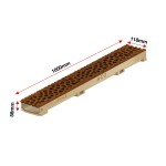 Set 7 rigole cu accesorii ACO Self Euroline 60 din beton cu polimeri 100cm, cu grătar Self tip Voronoi 50cm din fonta, Corten, B125