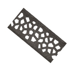 Set 5 rigole ACO Self Euroline 60 din beton cu polimeri, grătar din fontă model Voronoi Diamant, B125, L=5m, lxh=11.8x6cm si accesorii