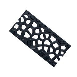 Set 10 rigole ACO Self Euroline 60 din beton cu polimeri, grătar din fontă model Voronoi negru, B125,L=10m, lxh=11.8x6cm si accesorii