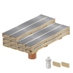 Set 10 rigole cu accesorii ACO Self Euroline 60 din beton cu polimeri, cu grătar din oțel zincat, lungime 100 cm