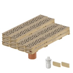 Set 10 rigole ACO Self Euroline 60 din beton cu polimeri, grătar din fontă model Voronoi Citrine, B125,L=10m, lxh=11.8x6cm si accesorii