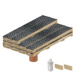 Set 10 rigole cu accesorii ACO Self Euroline 60 din beton cu polimeri 100cm, cu grătar Self tip Voronoi 50cm din fonta, Diamant, B125