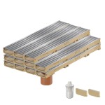 Set 11 rigole cu accesorii ACO Self Euroline 60 din beton cu polimeri, cu grătar din oțel zincat, lungime 100 cm