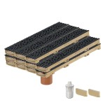 Set 11 rigole cu accesorii ACO Self Euroline 60 din beton cu polimeri 100cm, cu grătar Self tip Voronoi 50cm din fonta, B125