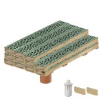 Set 11 rigole cu accesorii ACO Self Euroline 60 din beton cu polimeri 100cm, cu grătar Self tip Voronoi 50cm din fonta, Malachite, B125