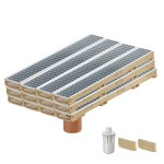 Set 12 rigole cu accesorii ACO Self Euroline 60 din beton cu polimeri 100cm, cu grătar Self retea A15 100cm din otel inoxidabil