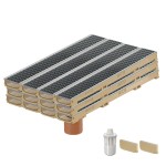 Set 12 rigole cu accesorii ACO Self Euroline 60 din beton cu polimeri, cu grătar retea A15 100 cm din otel zincat