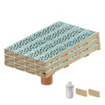 Set 12 rigole cu accesorii ACO Self Euroline 60 din beton cu polimeri 100cm, cu grătar Self tip Voronoi 50cm din fonta, Perle, B125