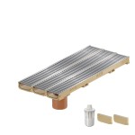 Set 3 rigole cu accesorii ACO Self Euroline 60 din beton cu polimeri, cu grătar din oțel zincat, lungime 100 cm