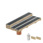 Set 4 rigole cu accesorii ACO Self Euroline 60 din beton cu polimeri, cu grătar retea A15 100 cm din otel zincat