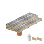 Set 5 rigole cu accesorii ACO Self Euroline 60 din beton cu polimeri, cu grătar din oțel zincat, lungime 100 cm