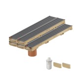 Set 5 rigole cu accesorii ACO Self Euroline 60 din beton cu polimeri 100cm, cu grătar Self nervurat A15 100cm din otel zincat antracit