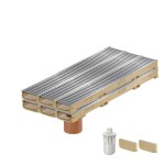 Set 6 rigole cu accesorii ACO Self Euroline 60 din beton cu polimeri, cu grătar din oțel zincat, lungime 100 cm