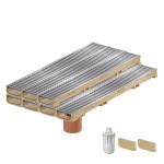 Set 7 rigole cu accesorii ACO Self Euroline 60 din beton cu polimeri, cu grătar din oțel zincat, lungime 100 cm